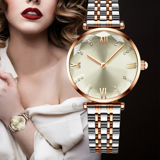 Women's Elegant Round Dial Quartz Watch