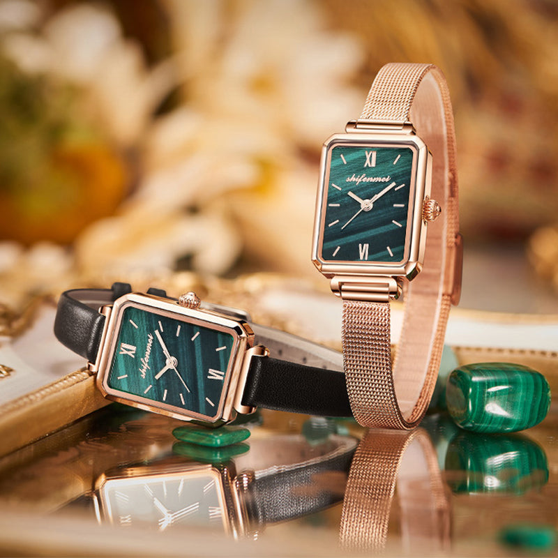 Women's Malachite Small Square Watches