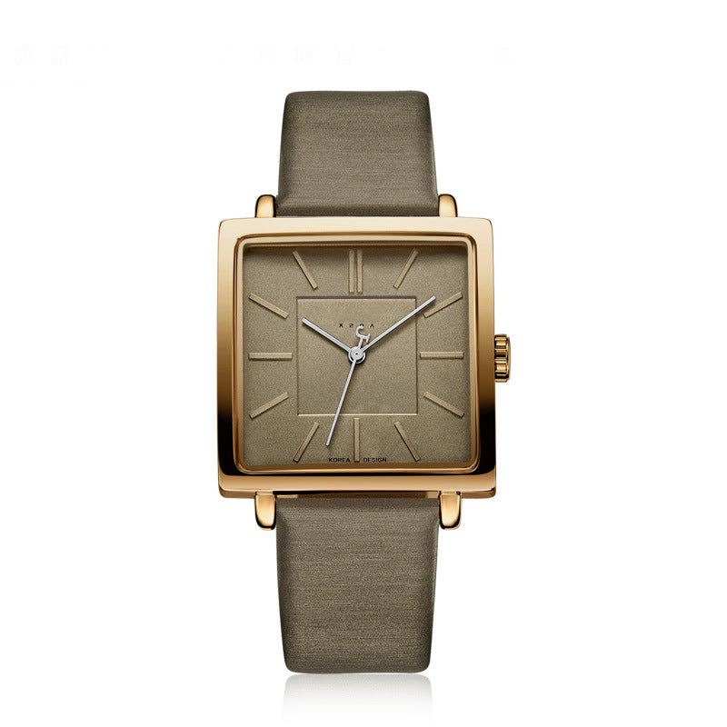 Women's Square Dial Leather Strap Watch