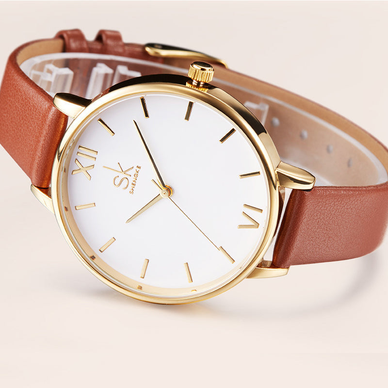 Women's Big Round Dial Quartz Watch