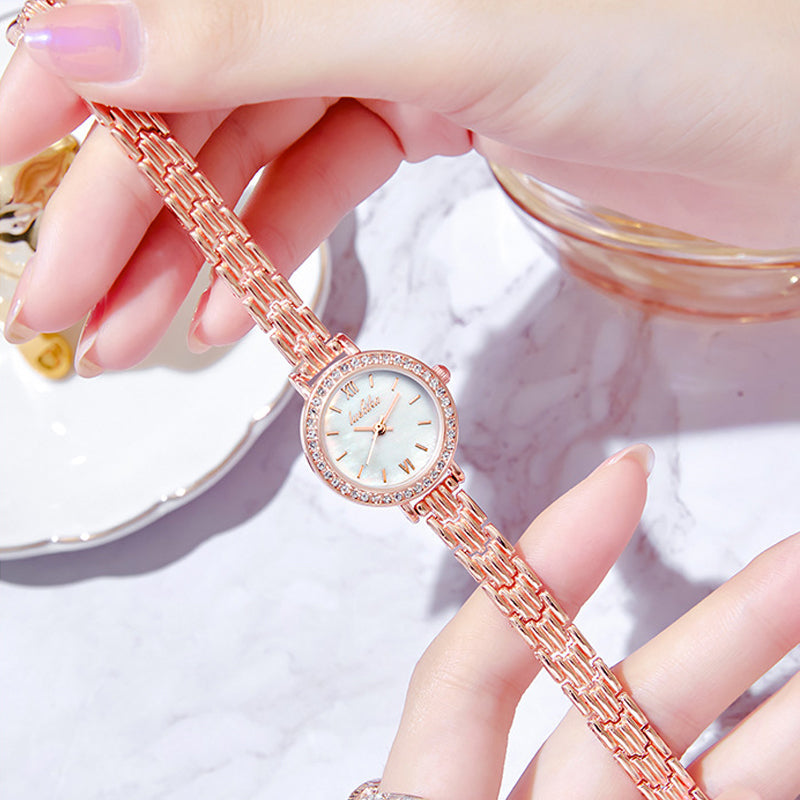 Women's Round Dial Rose Gold Quartz Watch