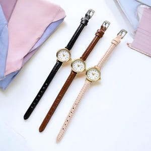 Women's Watches Small Round Girl's Belt Watches