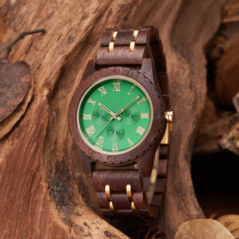 Men's Wood Watch, Engraved Watch