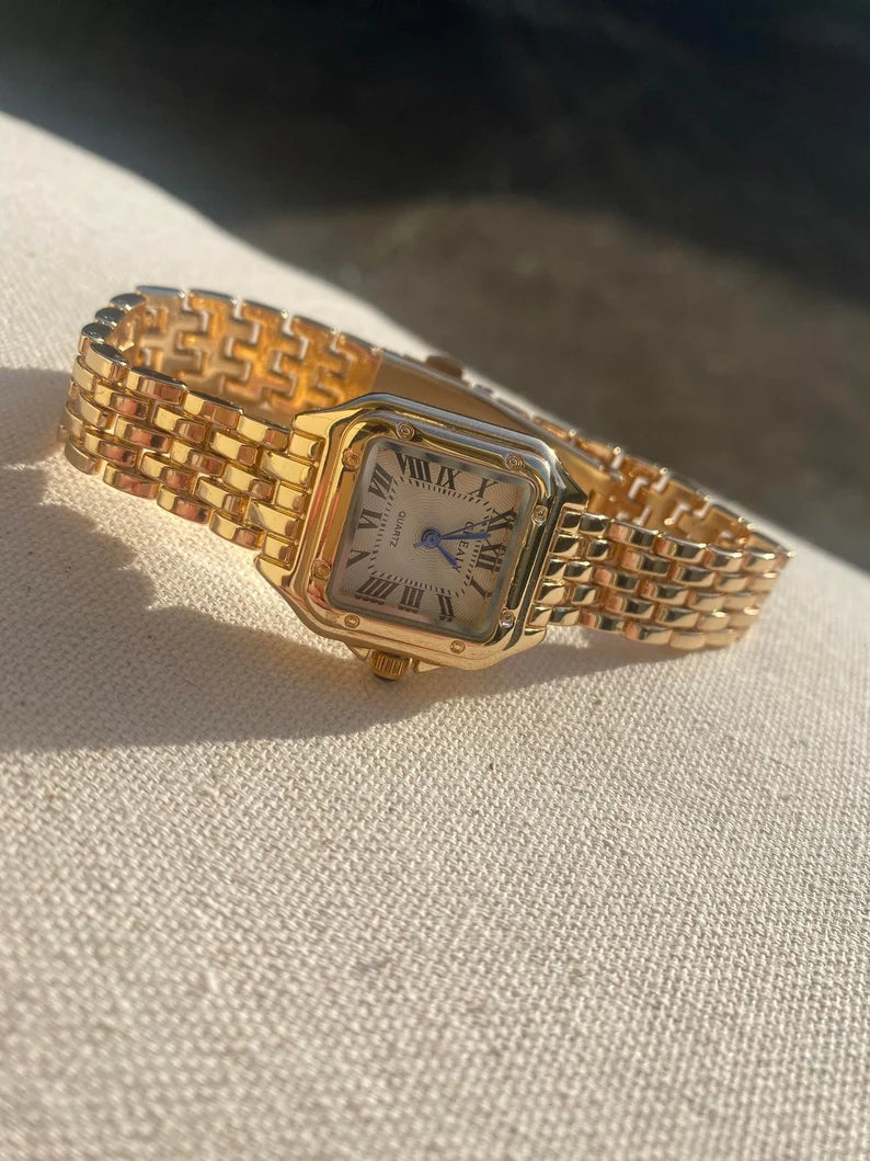 Vintage Gold Roman Numeral Women's Watch