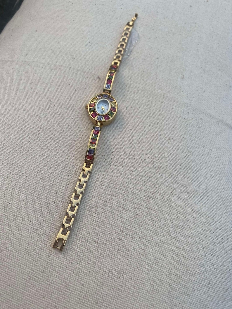 Vintage Gold Gemstone Women's Watch