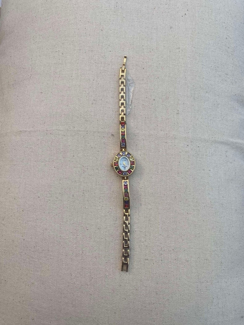 Vintage Gold Gemstone Women's Watch