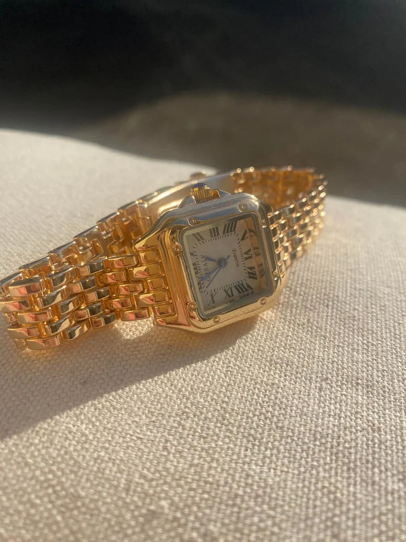 Vintage Gold Roman Numeral Women's Watch