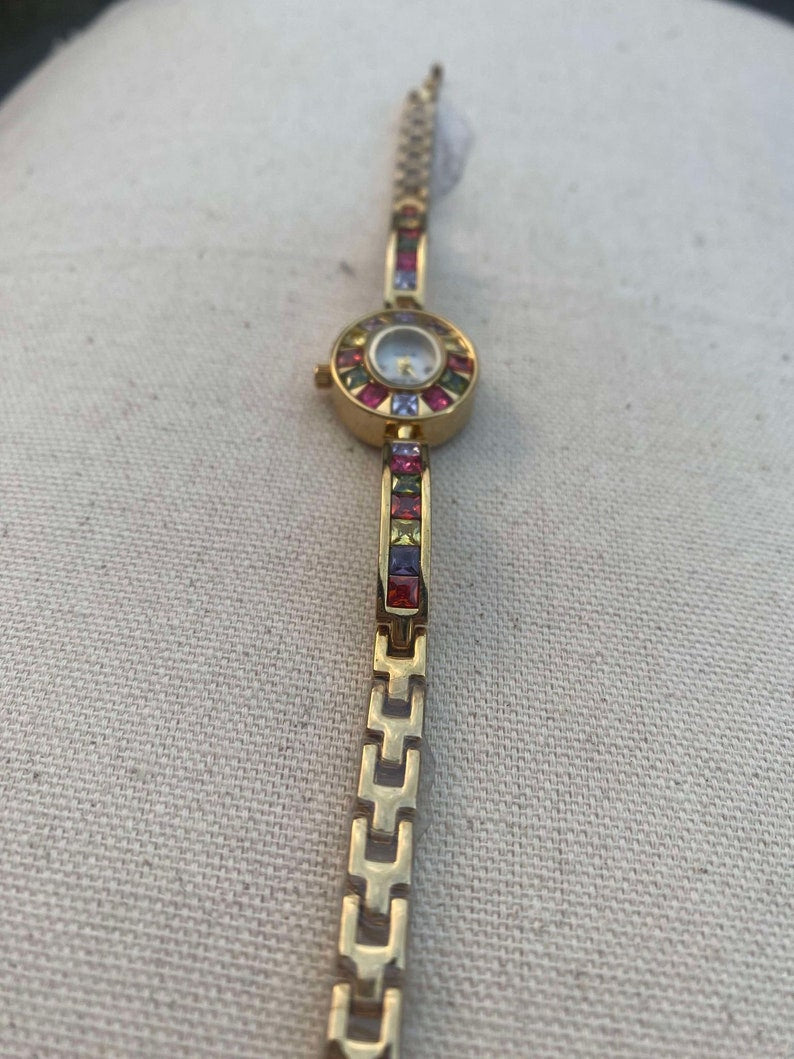 Vintage Gold Gemstone Women's Watch